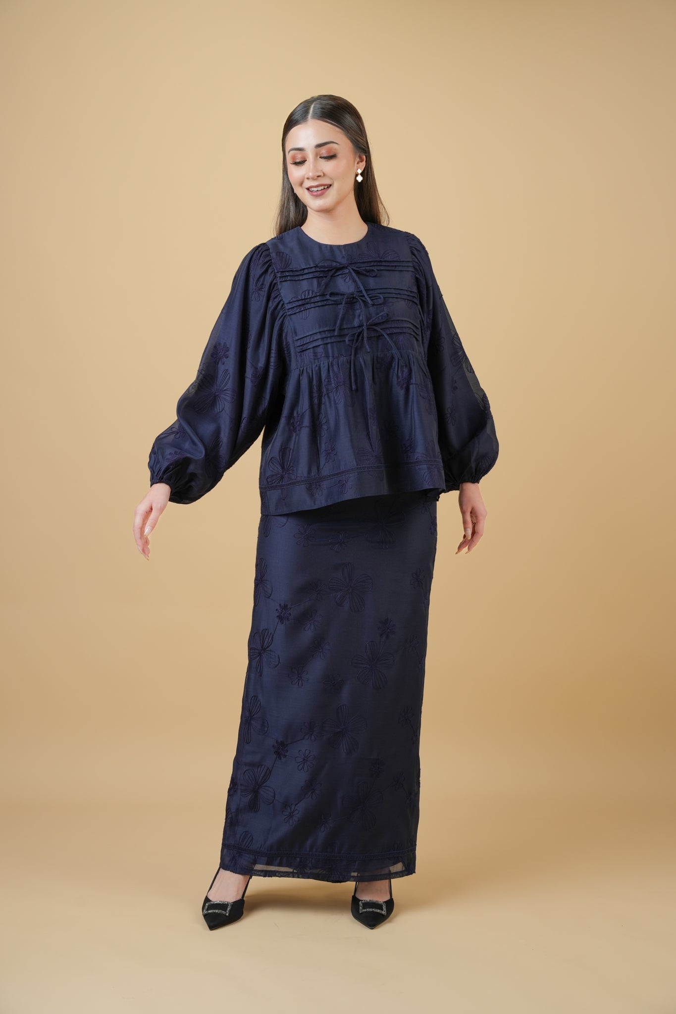 Myra Kurung in Midnight Blue