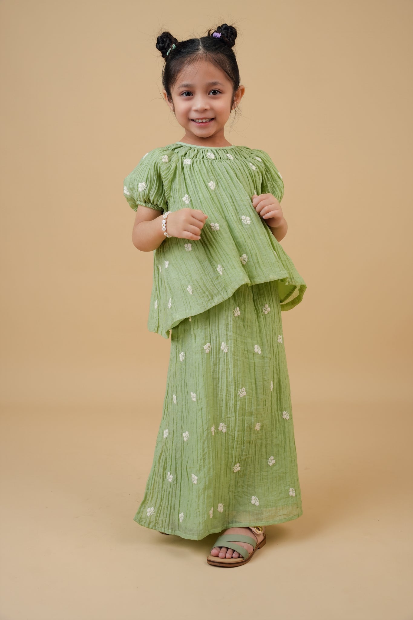 Ayra kids modern kurung in Mint Green