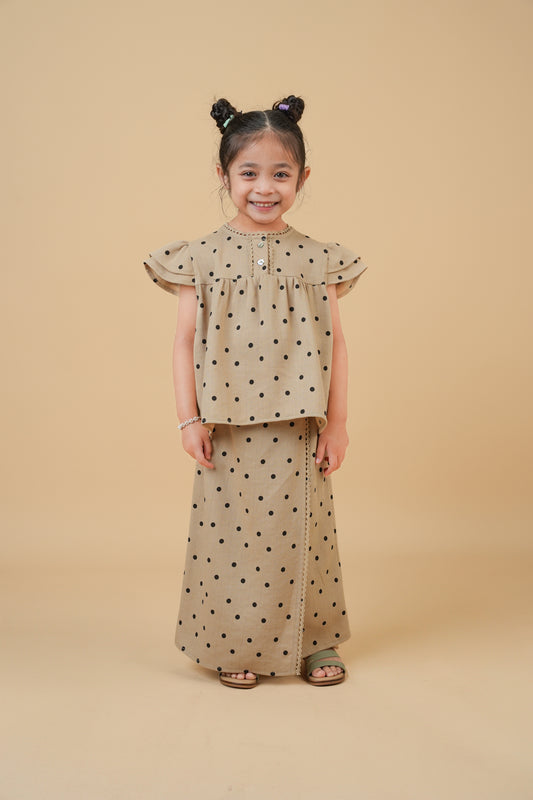 Safiyyah Kids Brown with Black Polka