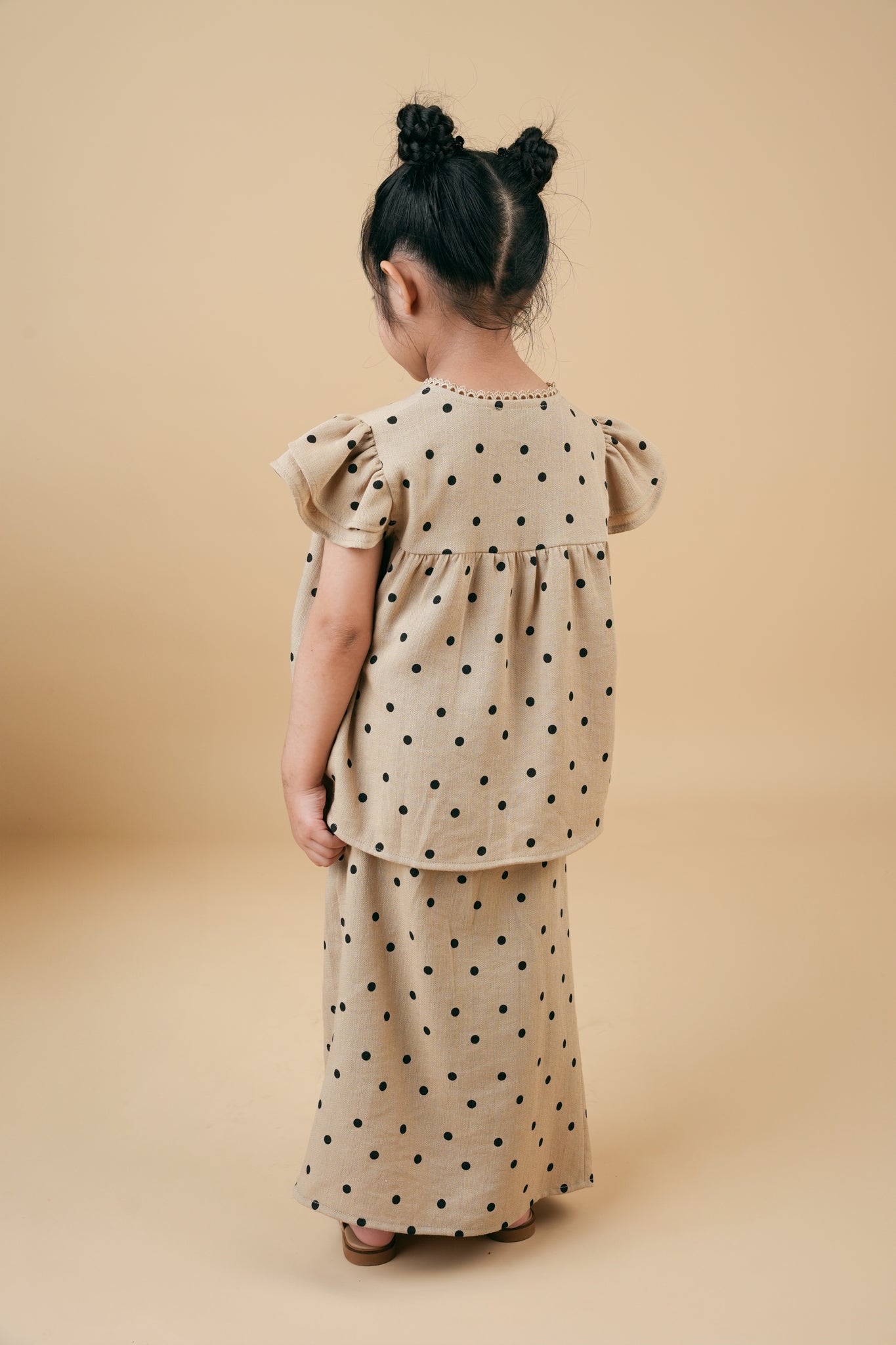 Safiyyah Kids Brown with Black Polka