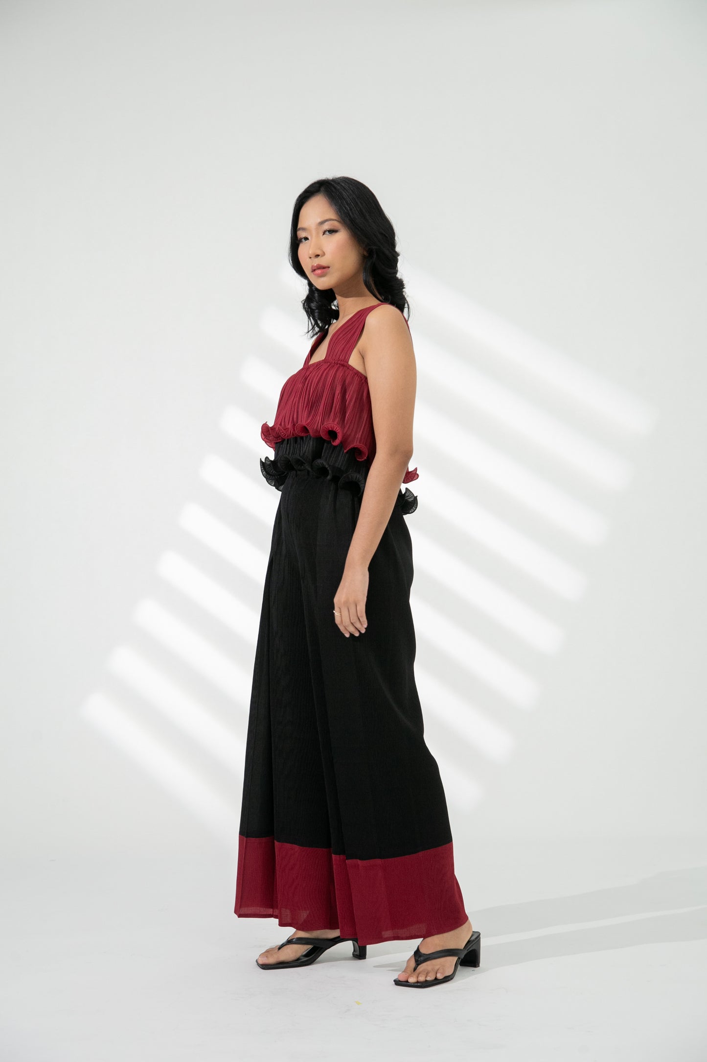 Mardee Crop Top in Red / Black