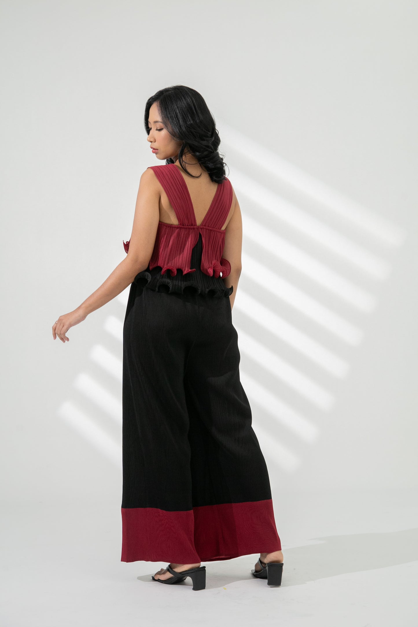 Mardee Crop Top in Red / Black