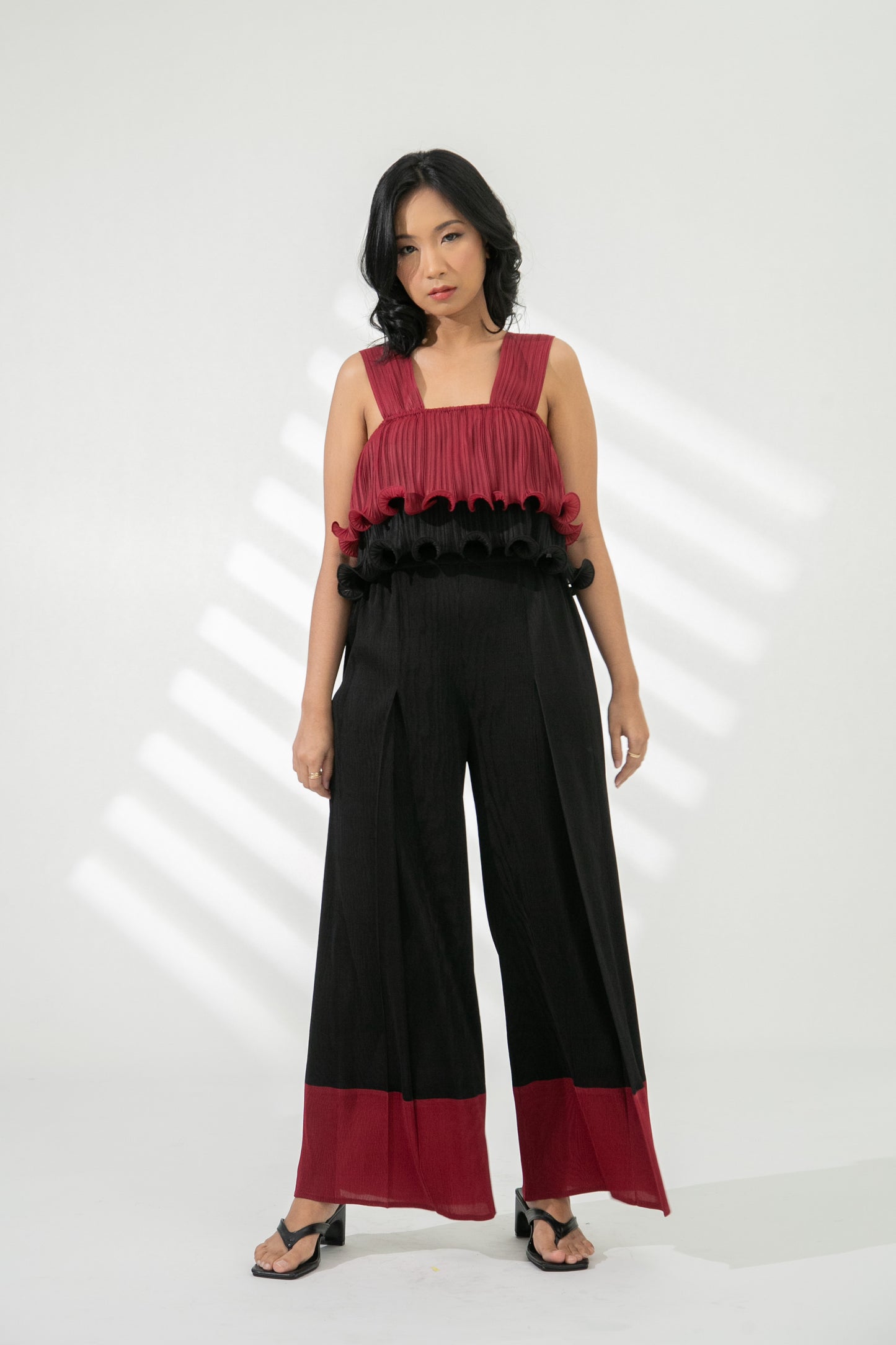 Mardee Crop Top in Red / Black