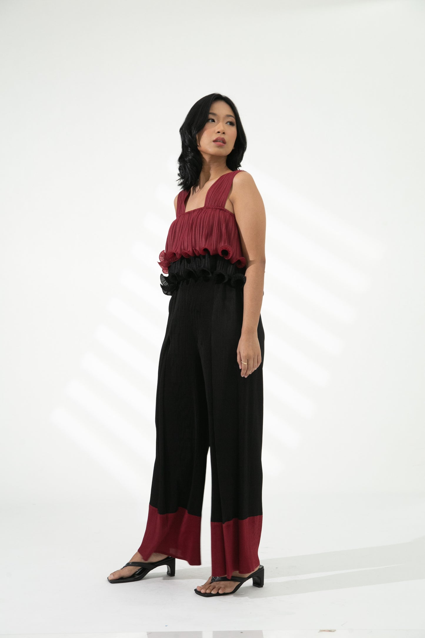 Mardee Crop Top in Red / Black