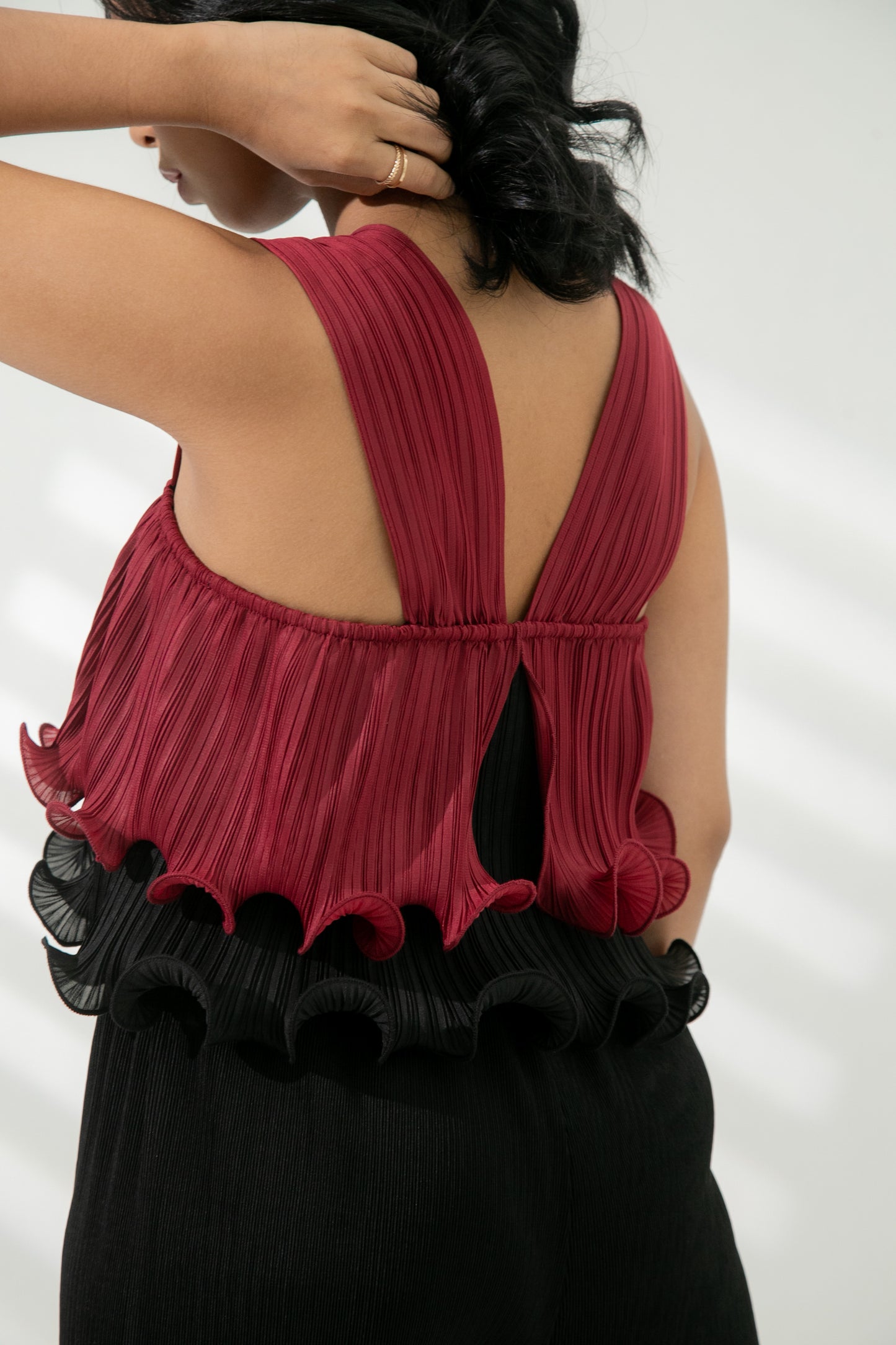 Mardee Crop Top in Red / Black