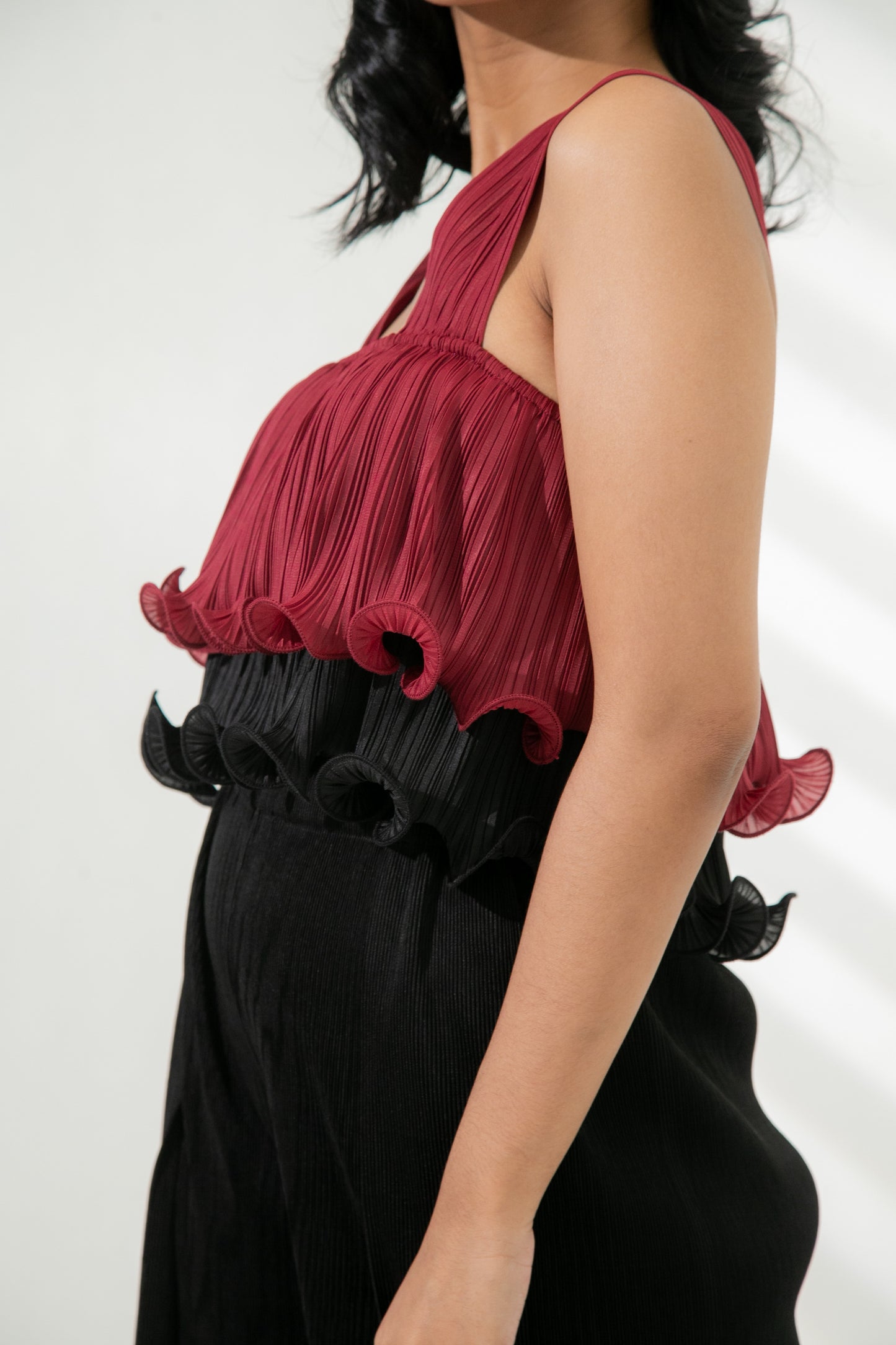 Mardee Crop Top in Red / Black