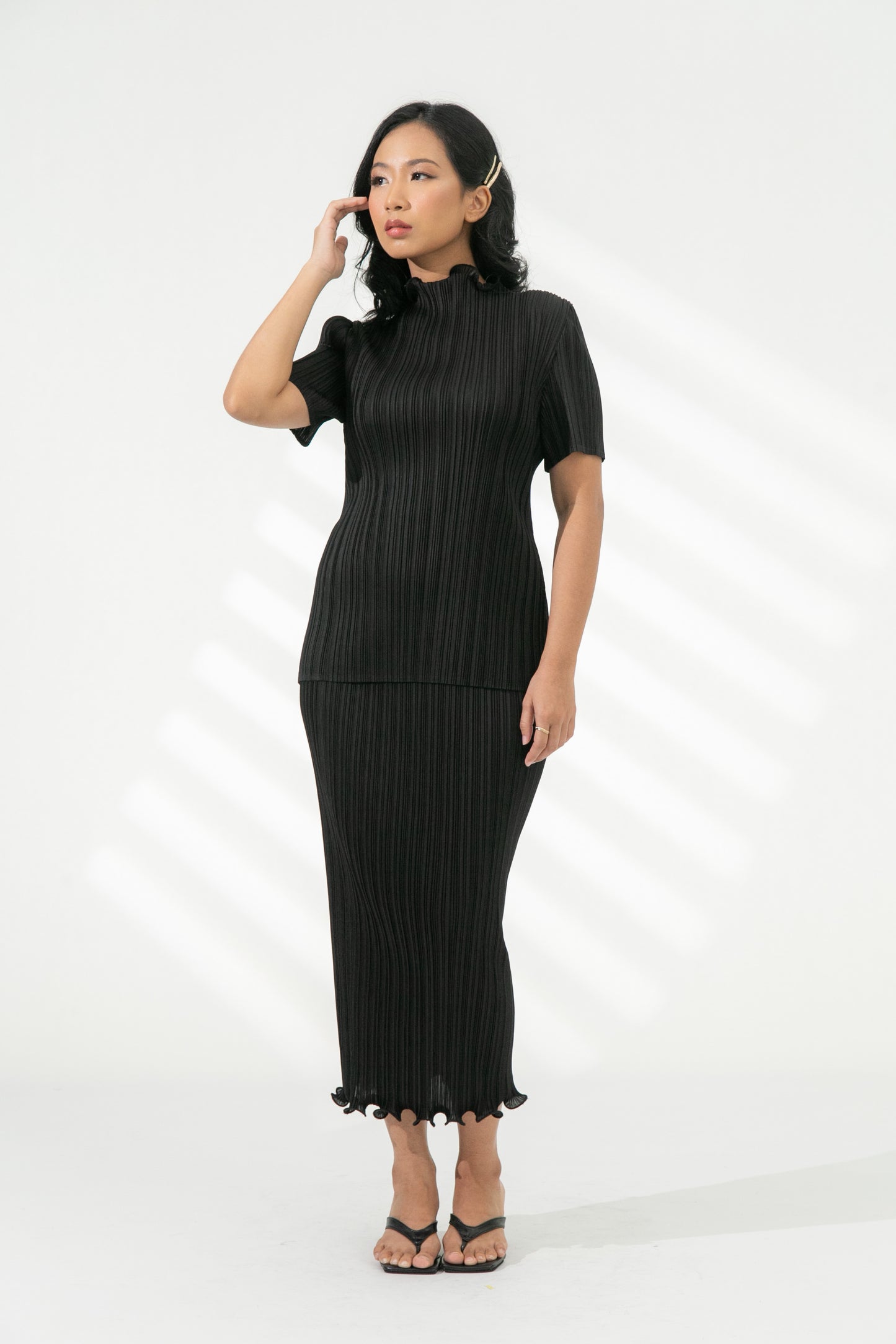 Ally Short Sleeve Top in Black