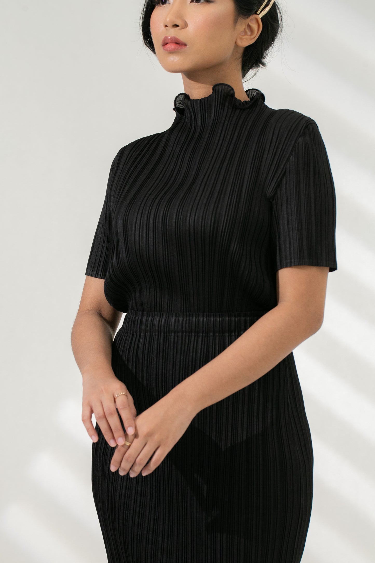 Ally Short Sleeve Top in Black