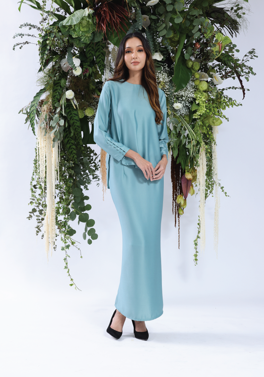 Modern Baju Kurung in Aqua Marine