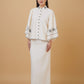 Alya Kurung Embroidery in White