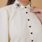 Alya Kurung Embroidery in White