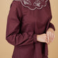 Jannah Scallop Kurung in Maroon