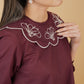 Jannah Scallop Kurung in Maroon