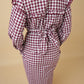 Shamin Checkered Kurung in Maroon