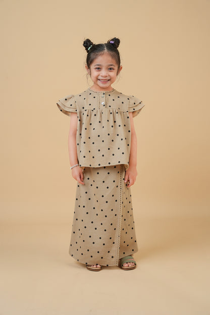 Safiyyah Kids Brown with Black Polka