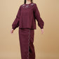 Jannah Scallop Kurung in Maroon