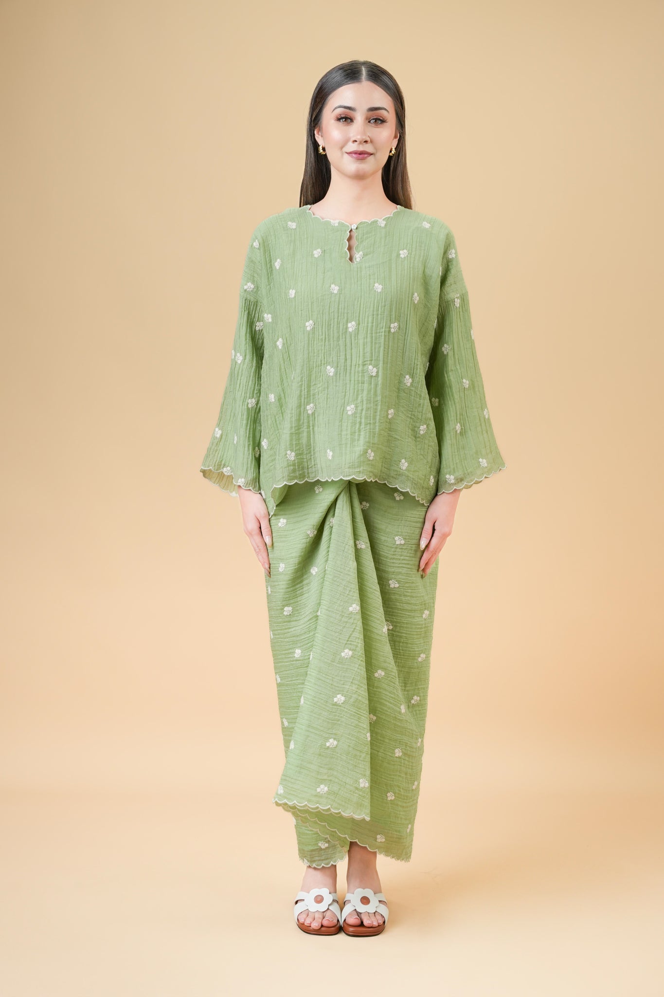 Siti Kurung Kedah in Mint Green