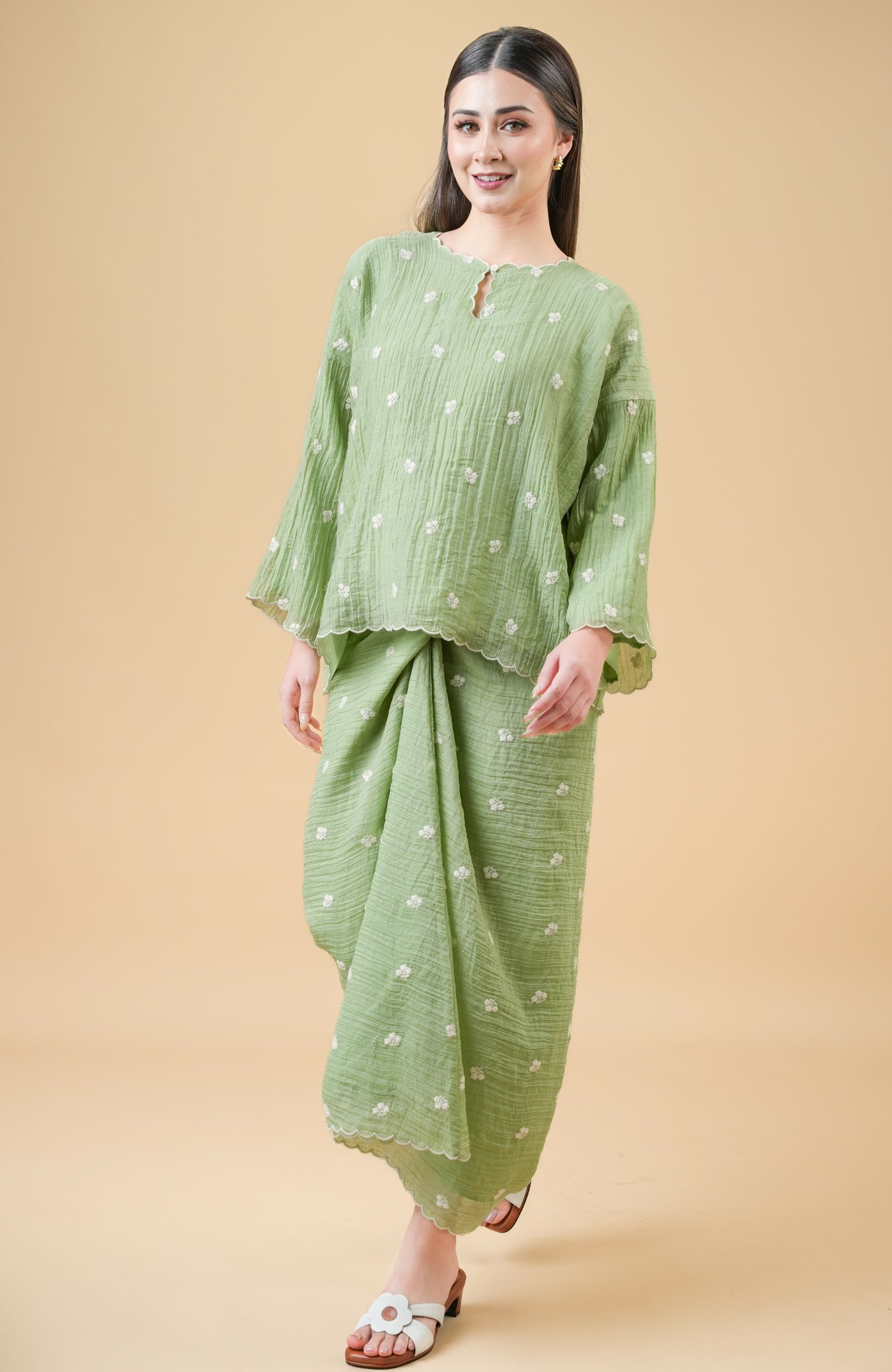 Siti Kurung Kedah in Mint Green