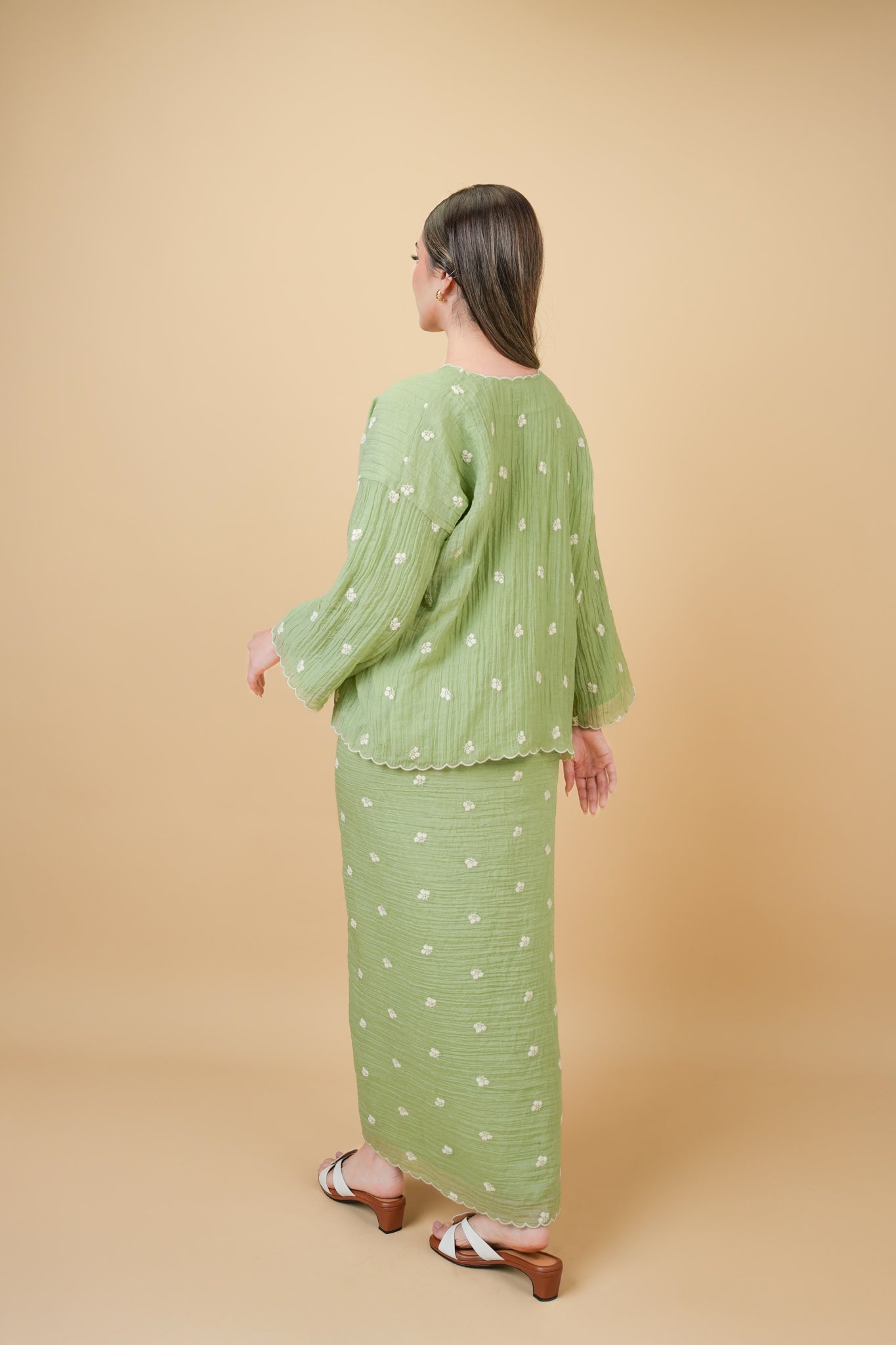 Siti Kurung Kedah in Mint Green