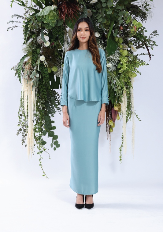 Modern Baju Kurung in Aqua Marine